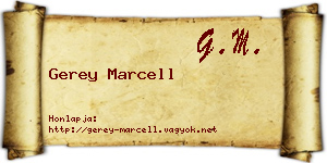 Gerey Marcell névjegykártya